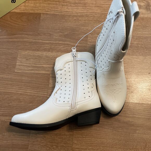 Art Class Girls Jovi Western Cowboy Boots White Studded Size 13 NIB New In Box - Picture 7 of 16